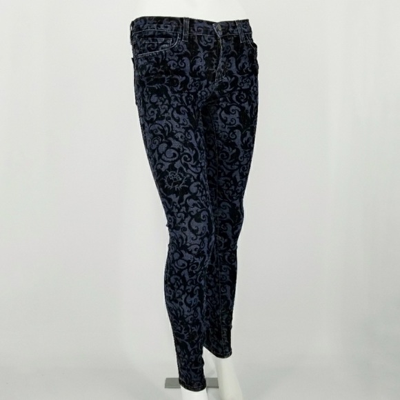 J Brand Skinny Leg Black Brocad Jean - Picture 2 of 10